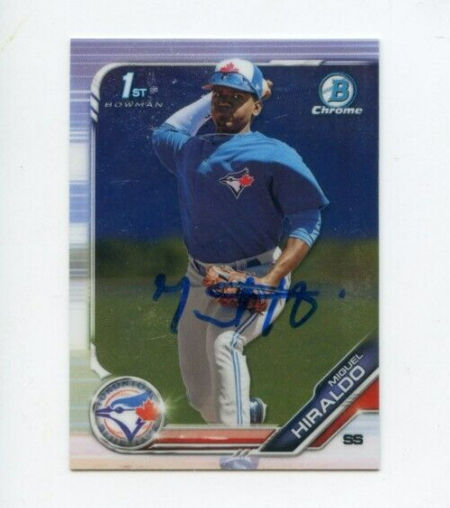 MIGUEL HIRALDO SIGNED 2019 BOWMAN CHROME CARD AUTO