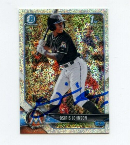 OSIRIS JOHNSON SIGNED 2018 BOWMAN CHROME DRAFT SPARKLE CARD AUTO
