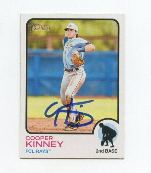 COOPER KINNEY SIGNED 2022 TOPPS HERITAGE MINOR LEAGUE BASEBALL CARD AUTO