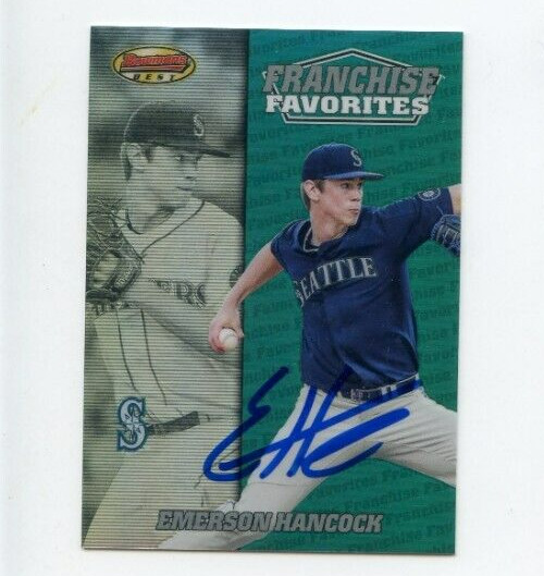 EMERSON HANCOCK SIGNED 2020 BOWMAN'S BEST FRANCHISE FAVORITES BASEBALL CARD AUTO
