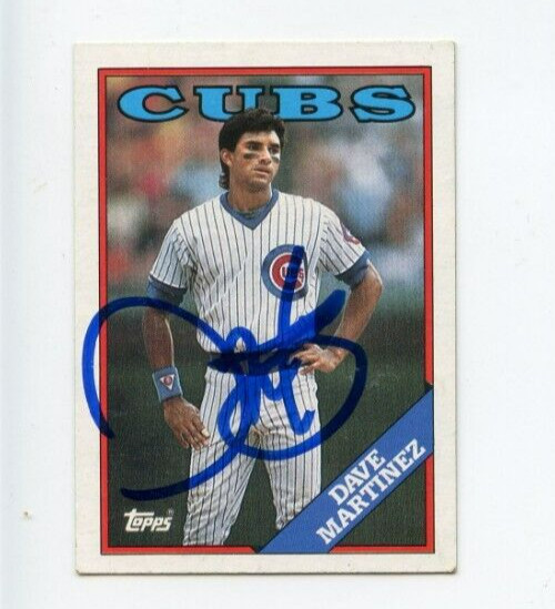 DAVE MARTINEZ SIGNED 1988 TOPPS BASEBALL CARD AUTO