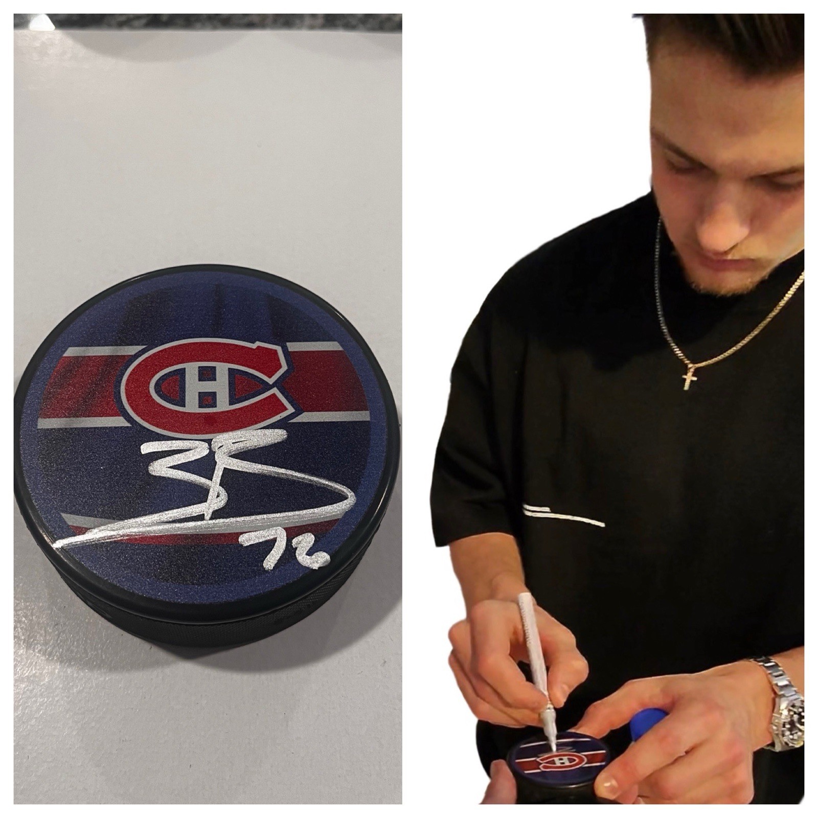 ZACHARY BOLDUC SIGNED MONTREAL CANADIENS HOCKEY PUCK W/ CASE COA