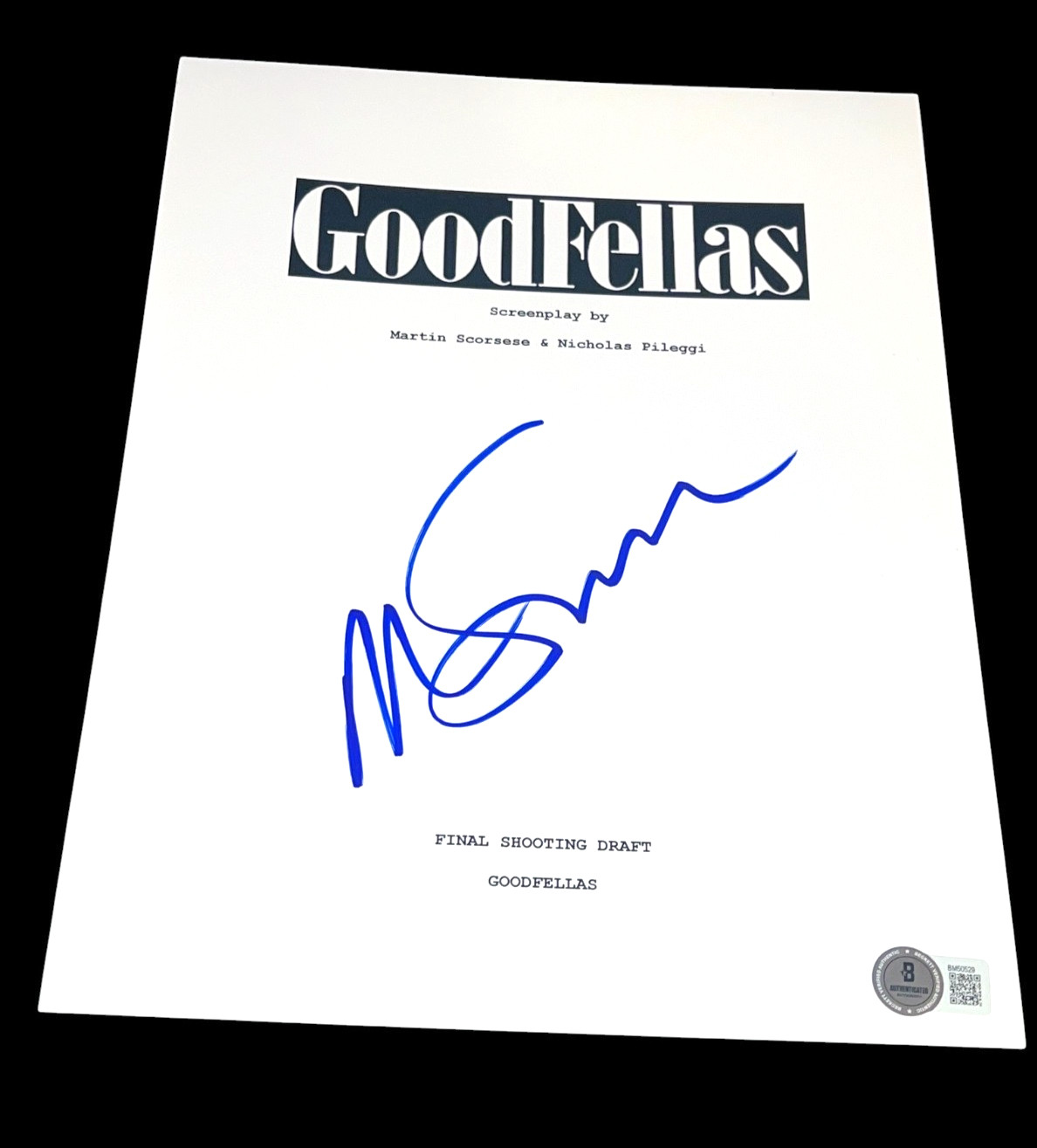 MARTIN SCORSESE SIGNED AUTOGRAPH MOVIE SCRIPT GOODFELLAS BECKETT BAS COA AUTO X3
