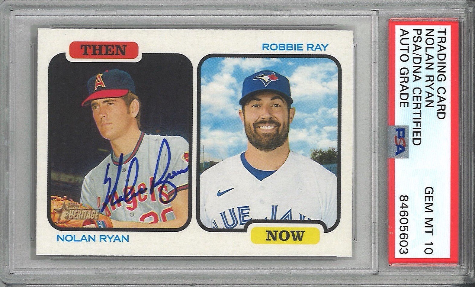 Nolan Ryan Signed 2022 Topps Heritage Card PSA DNA 84605603 GEM MINT 10 AUTO