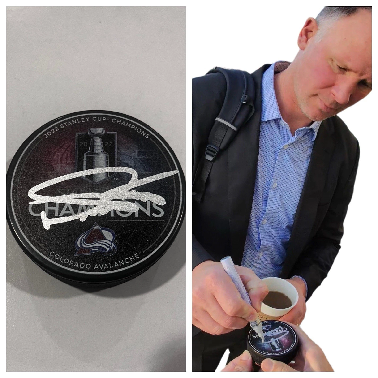 NOLAN PRATT SIGNED COLORADO AVALANCHE 2022 STANLEY CUP HOCKEY PUCK W/ CASE COA