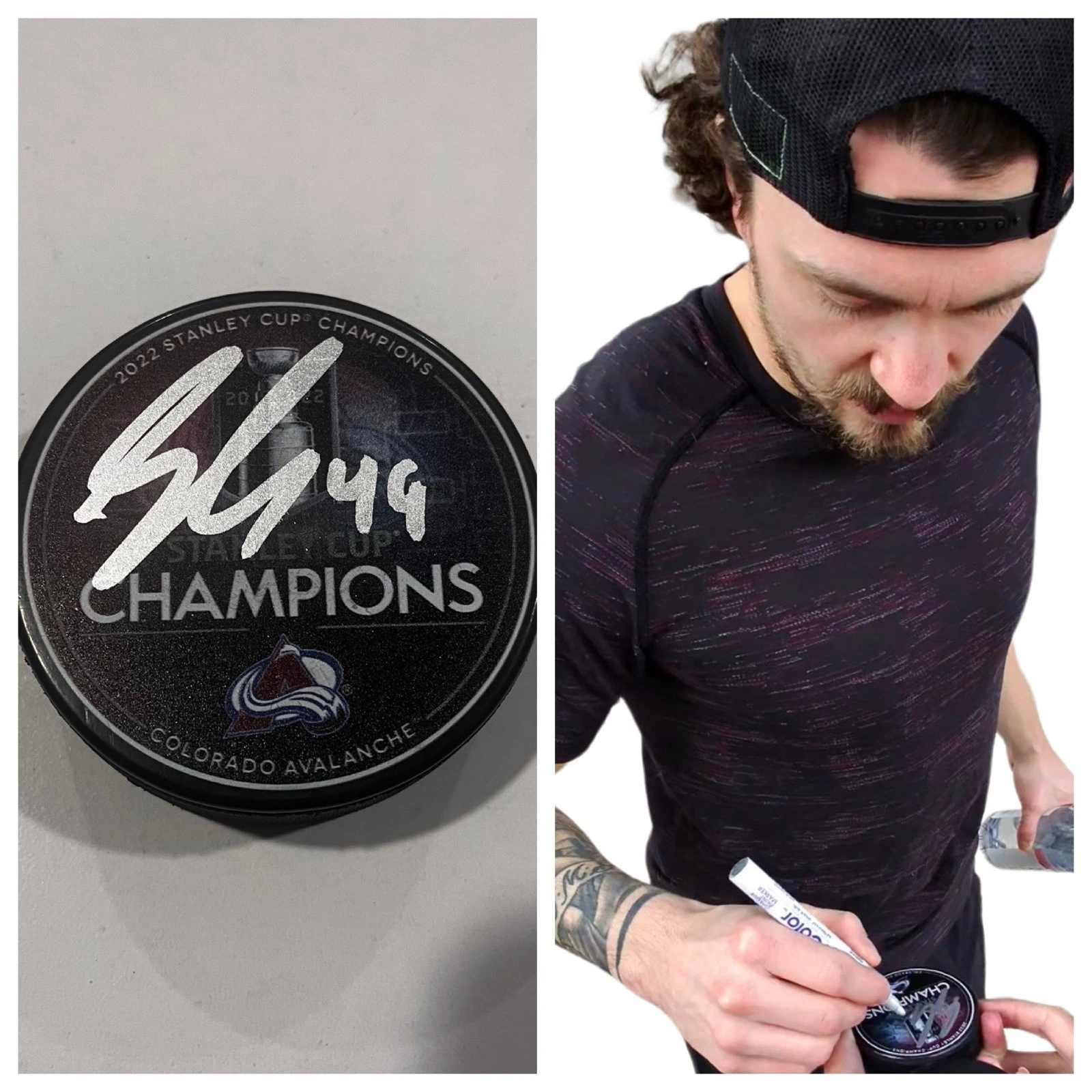 SAMUEL GIRARD SIGNED COLORADO AVALANCHE 2022 STANLEY CUP HOCKEY PUCK W/ CASE COA