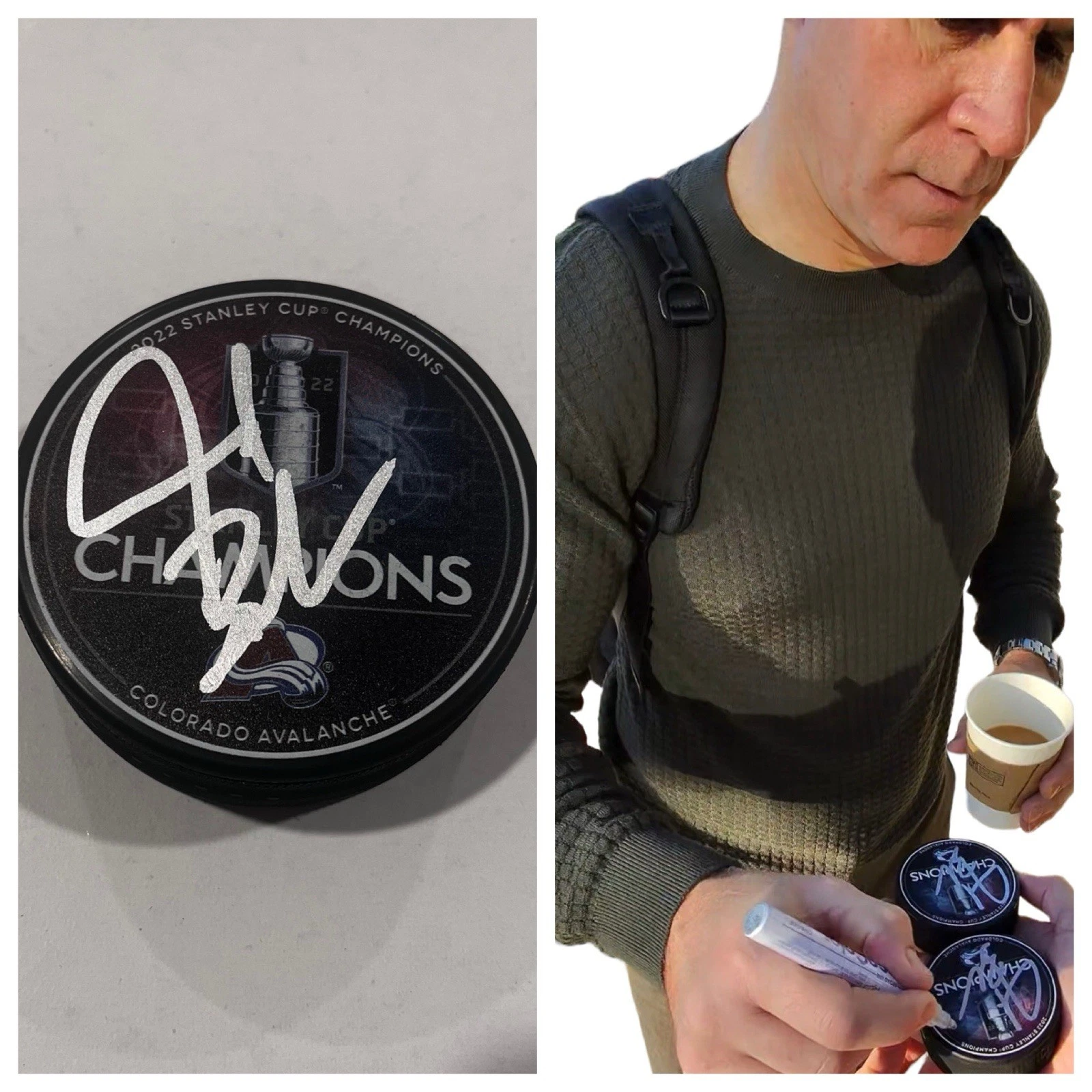 JARED BEDNAR SIGNED COLORADO AVALANCHE 2022 STANLEY CUP HOCKEY PUCK W/ CASE COA