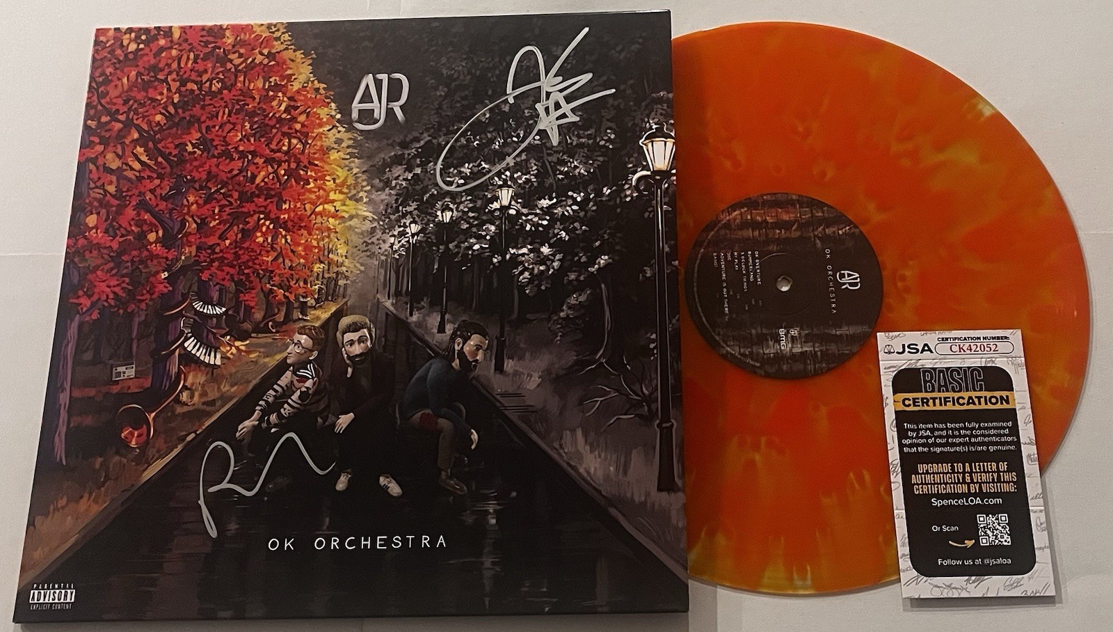 AJR BAND SIGNED OK ORCHESTRA LP VINYL RECORD ALBUM RYAN JACK MET JSA COA
