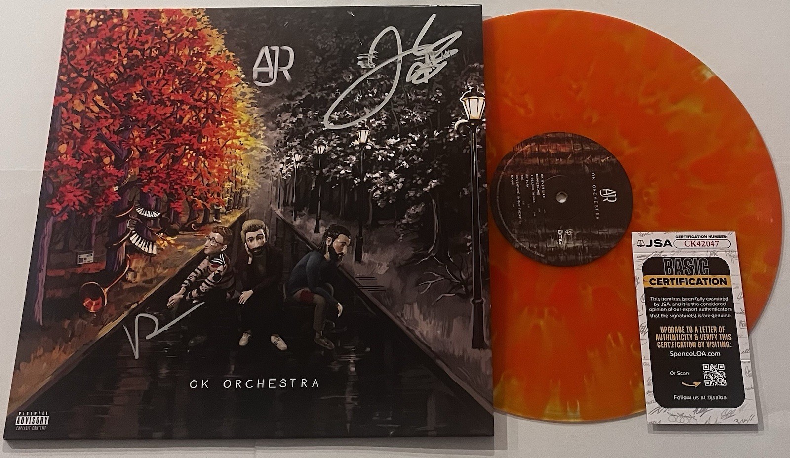 AJR BAND SIGNED OK ORCHESTRA LP VINYL RECORD ALBUM RYAN JACK MET JSA COA