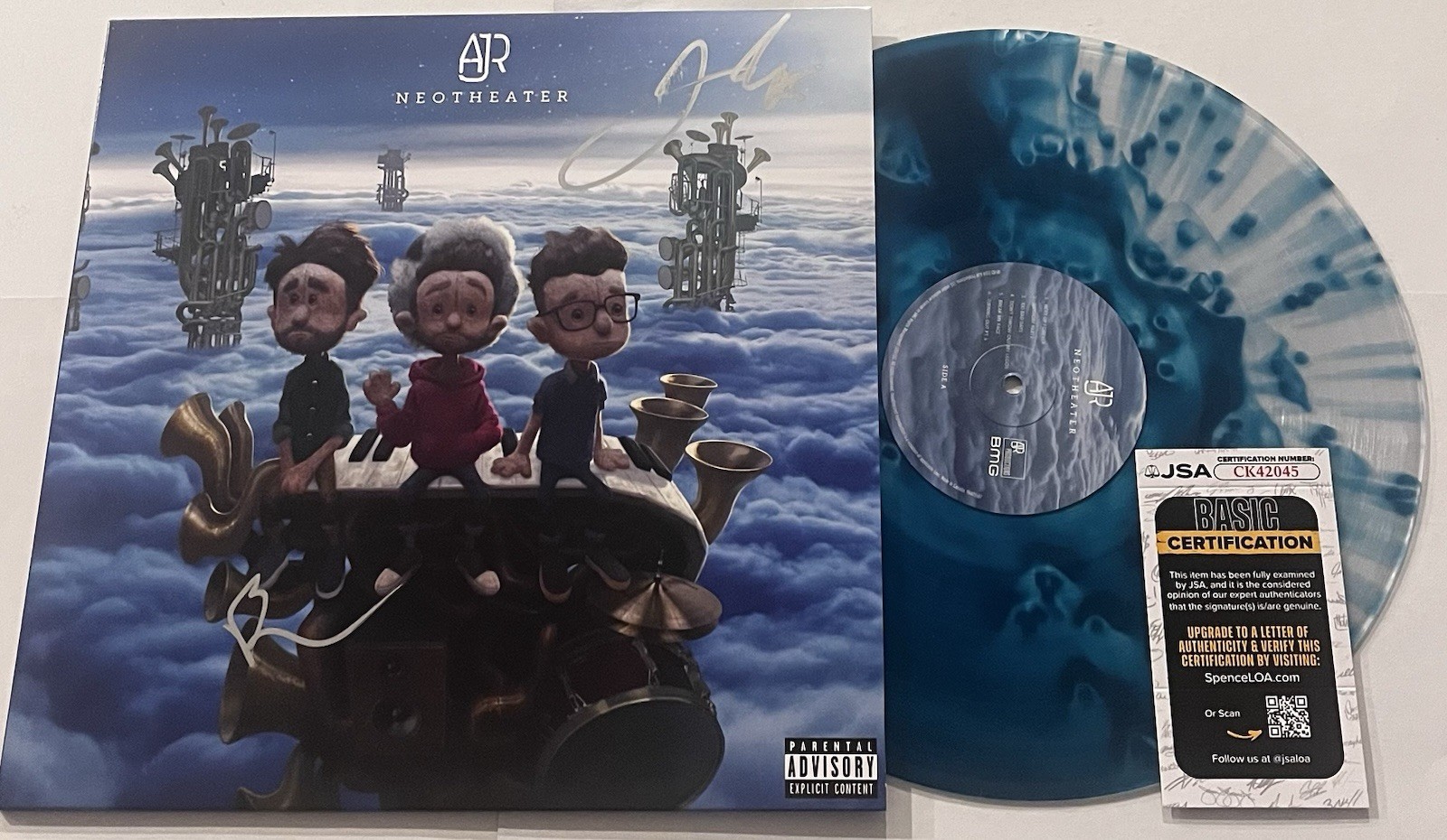 AJR BAND SIGNED NEOTHEATER LP VINYL RECORD ALBUM RYAN JACK MET JSA COA