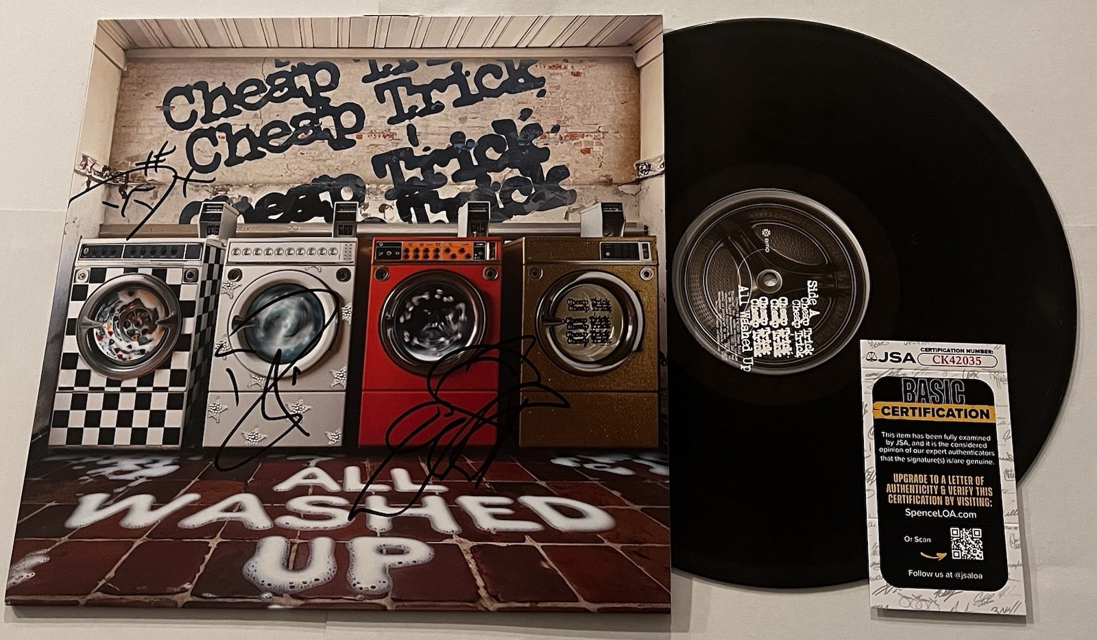 CHEAP TRICK SIGNED ALL WASHED UP LP VINYL RECORD ALBUM ROBIN RICK DAXX JSA COA