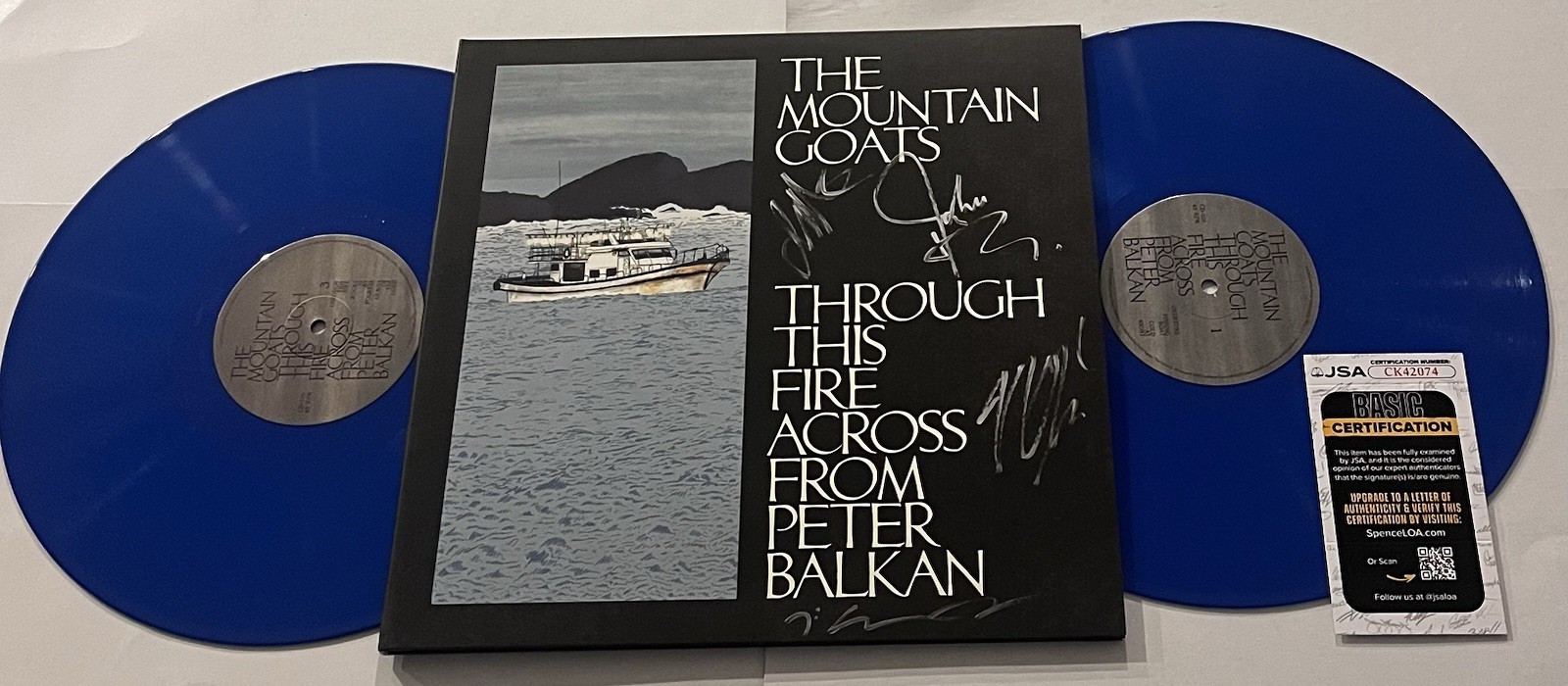 THE MOUNTAIN GOATS SIGNED THROUGH THIS FIRE ACROSS LP VINYL RECORD ALBUM JSA COA