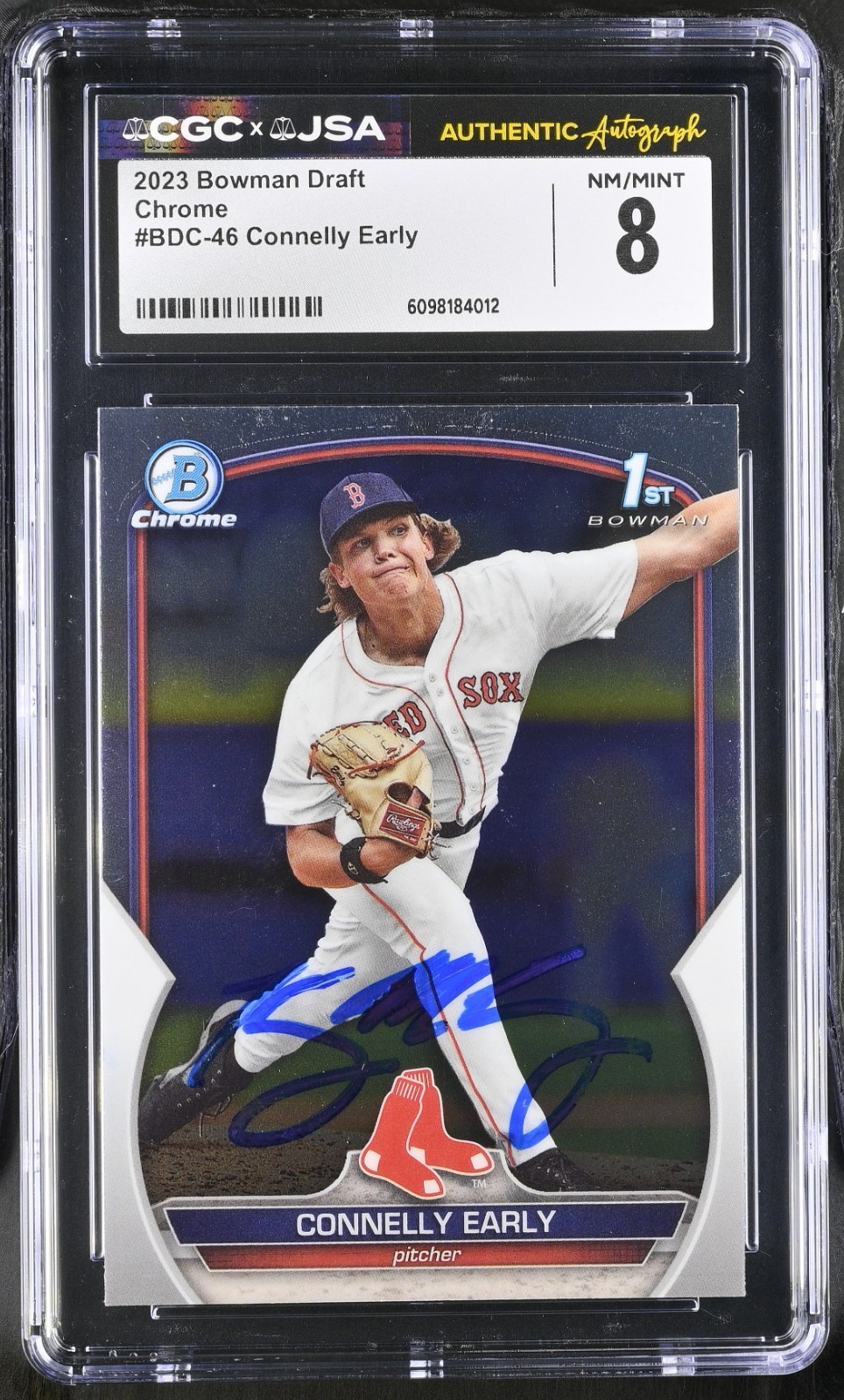 CONNELLY EARLY SIGNED 2023 BOWMAN DRAFT CHROME CARD #BDC-46 CGC 8 JSA AUTO