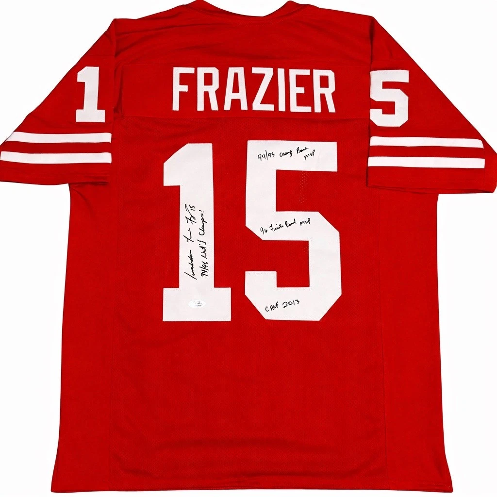 TOMMIE FRAZIER SIGNED HUSKERS JERSEY PSA DNA W/ 5 INSCRIBED STATS 94/95 CHAMPS