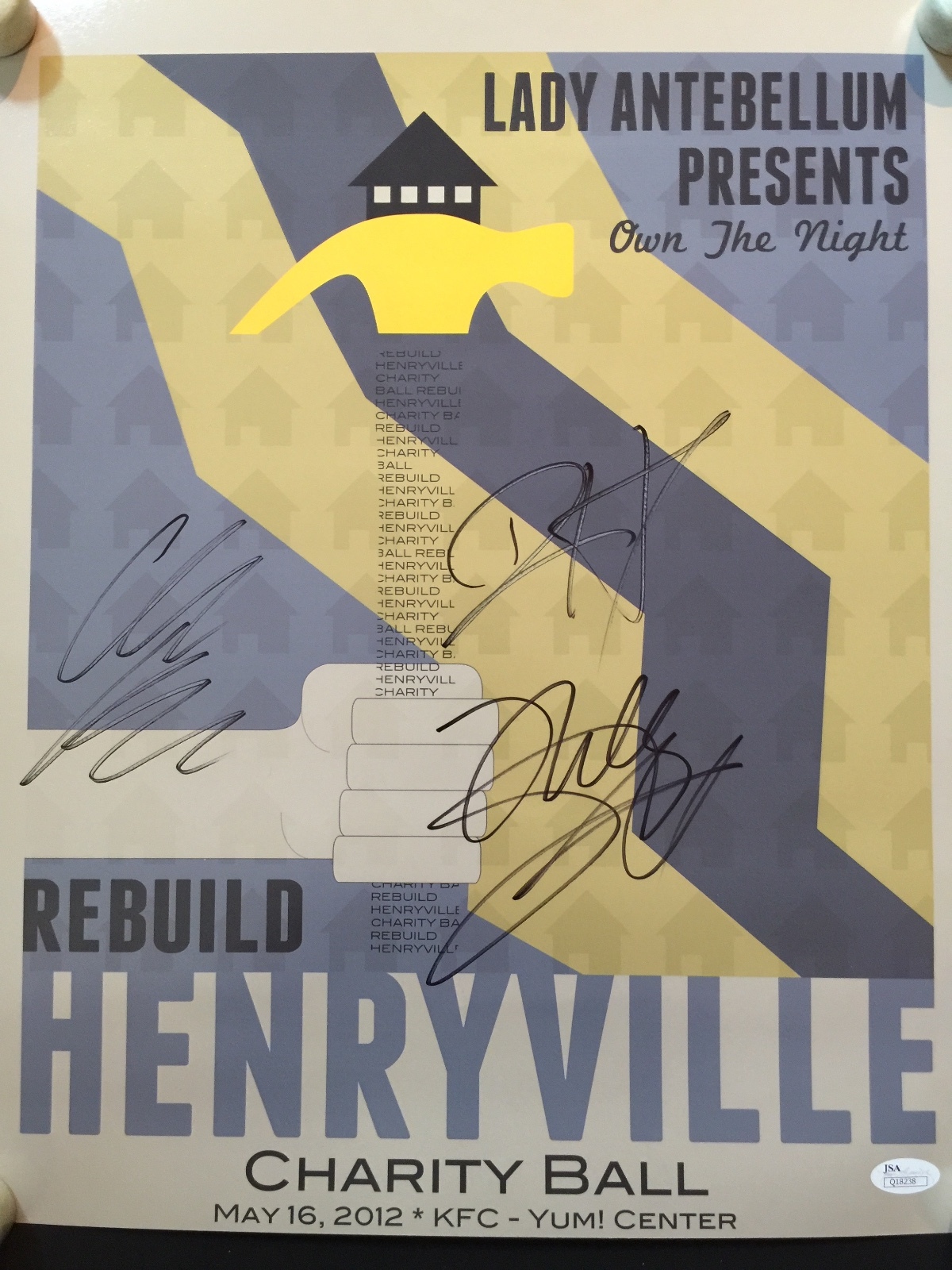 Lady Antebellum Signed Autograph Poster JSA COA Full Band Signed Lady A