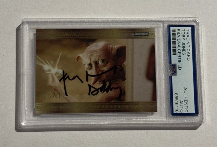TOBY JONES SIGNED AUTO 2024 Kakawow Phantom Harry Potter Frames Gold Dobby PSA