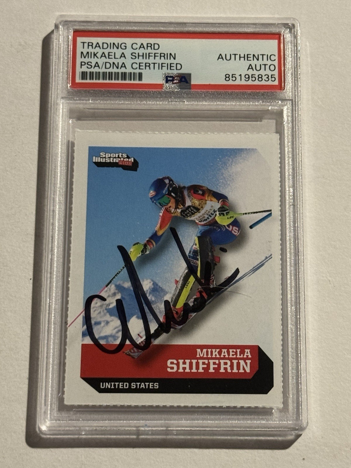 Mikaela Shiffrin Signed 2017 Sports Illustrated For Kids Skiing RC Auto PSA/DNA