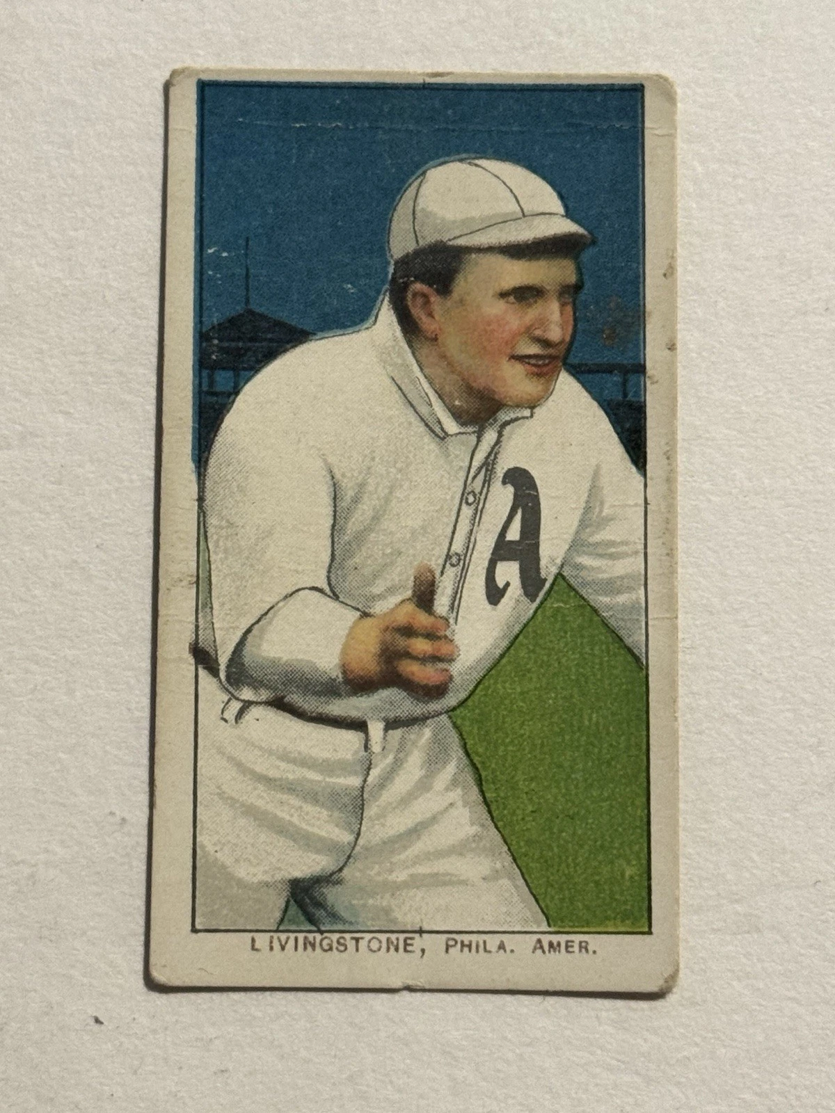 1909 T206 PIEDMONT PADDY LIVINGSTONE Philadelphia A's ~ FAIR