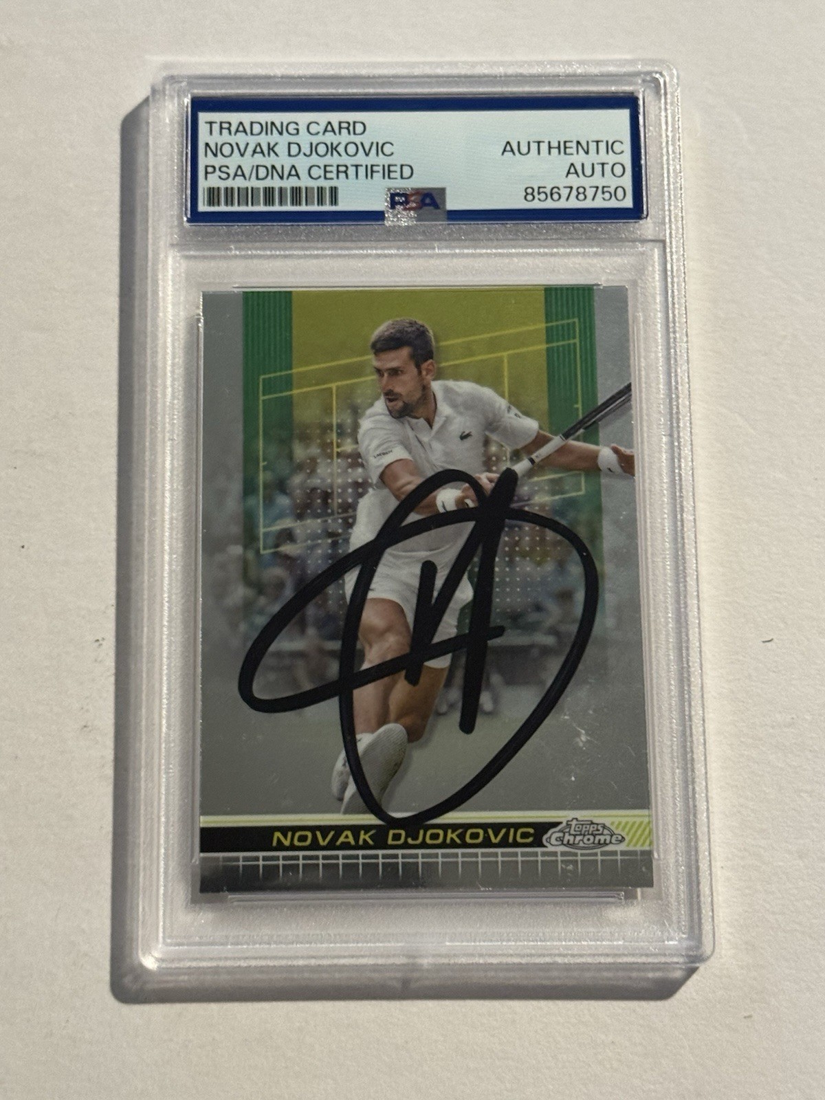 2024 Topps Chrome Tennis #1 Novak Djokovic Signed Card PSA/DNA AUTO LEGEND