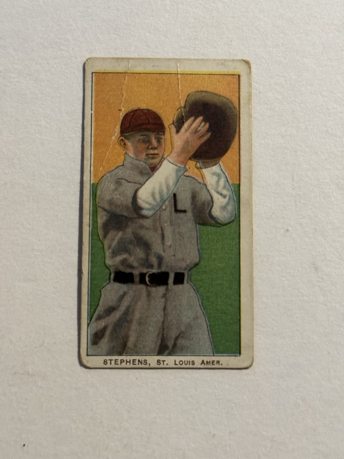 1909-11 T206 Set-Break Jim Stephens Sweet Caporal Centered STL (Crease)
