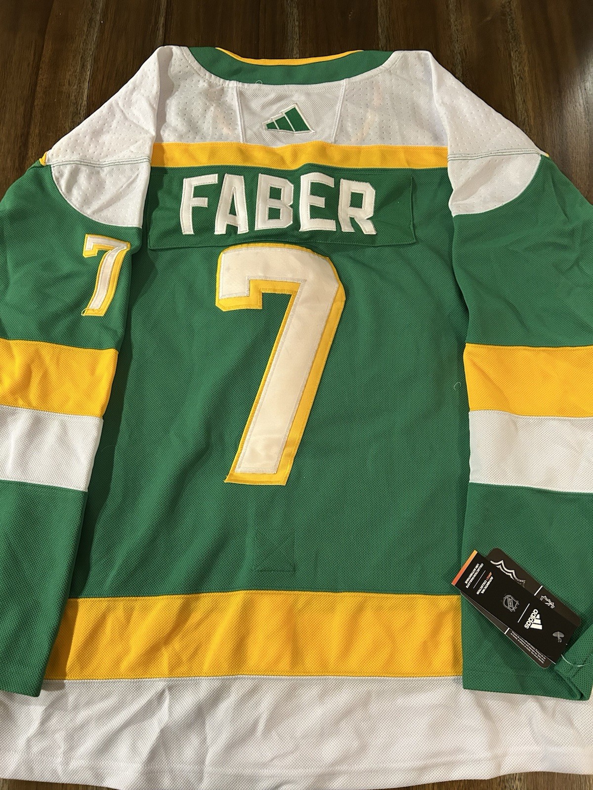 Brock Faber ‘MN Wild’ Stitched Jersey Size 52 Mens L BRAND New