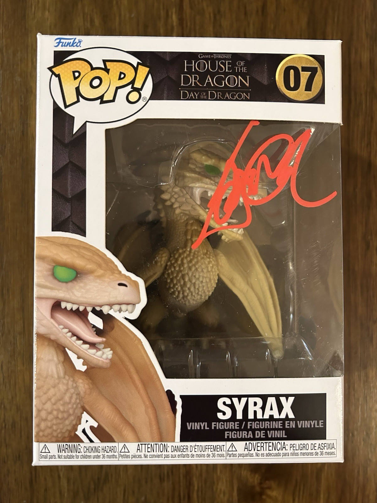 Tom Glynn-Carney 'House Of The Dragon' Signed Syrax Funko Pop King Aegon Beckett