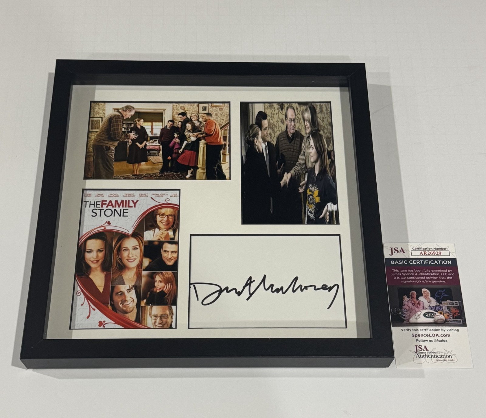 DERMOT MULRONEY SIGNED FRAMED THE FAMILY STONE COLLAGE JSA COA