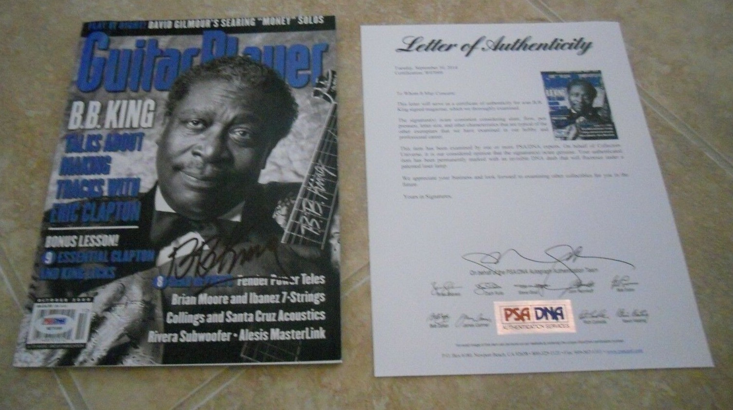BB King Signed Autographed Guitar Player Magazine Cover Photo PSA Certified