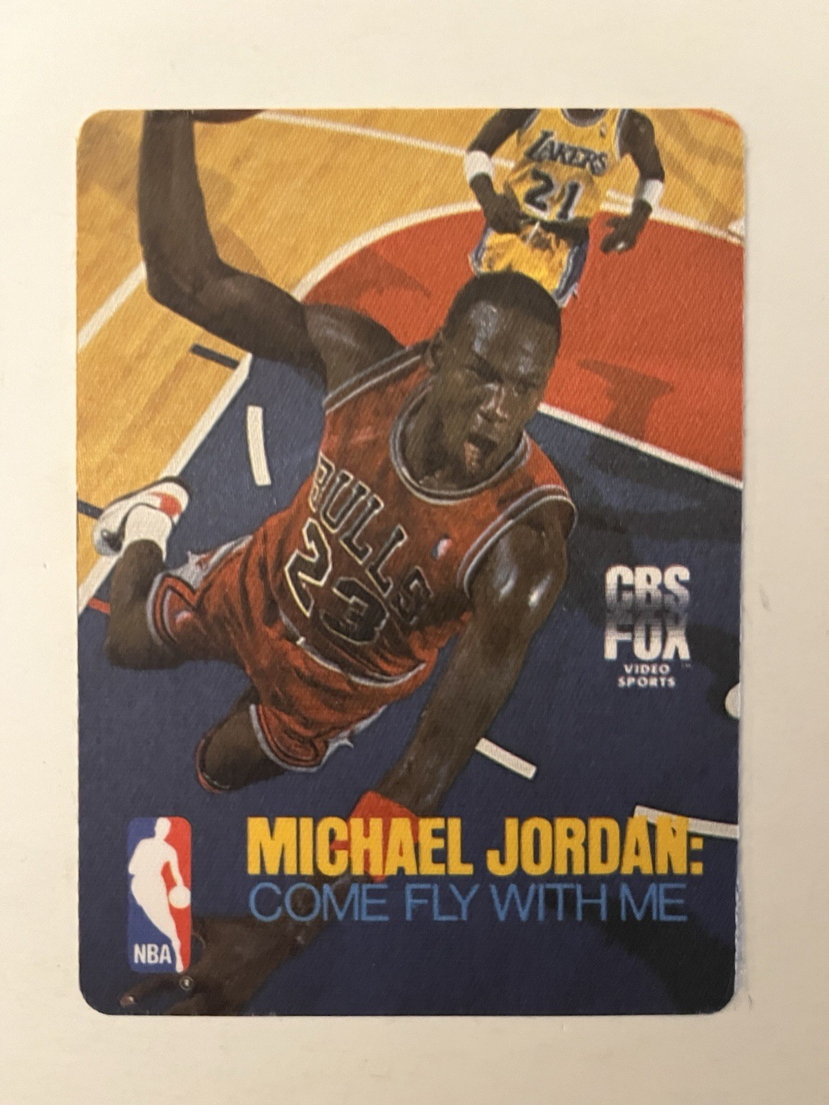 RARE Michael Jordan Come Fly With Me 1989 CBS Fox Video Cloth Promo Card MISCUT