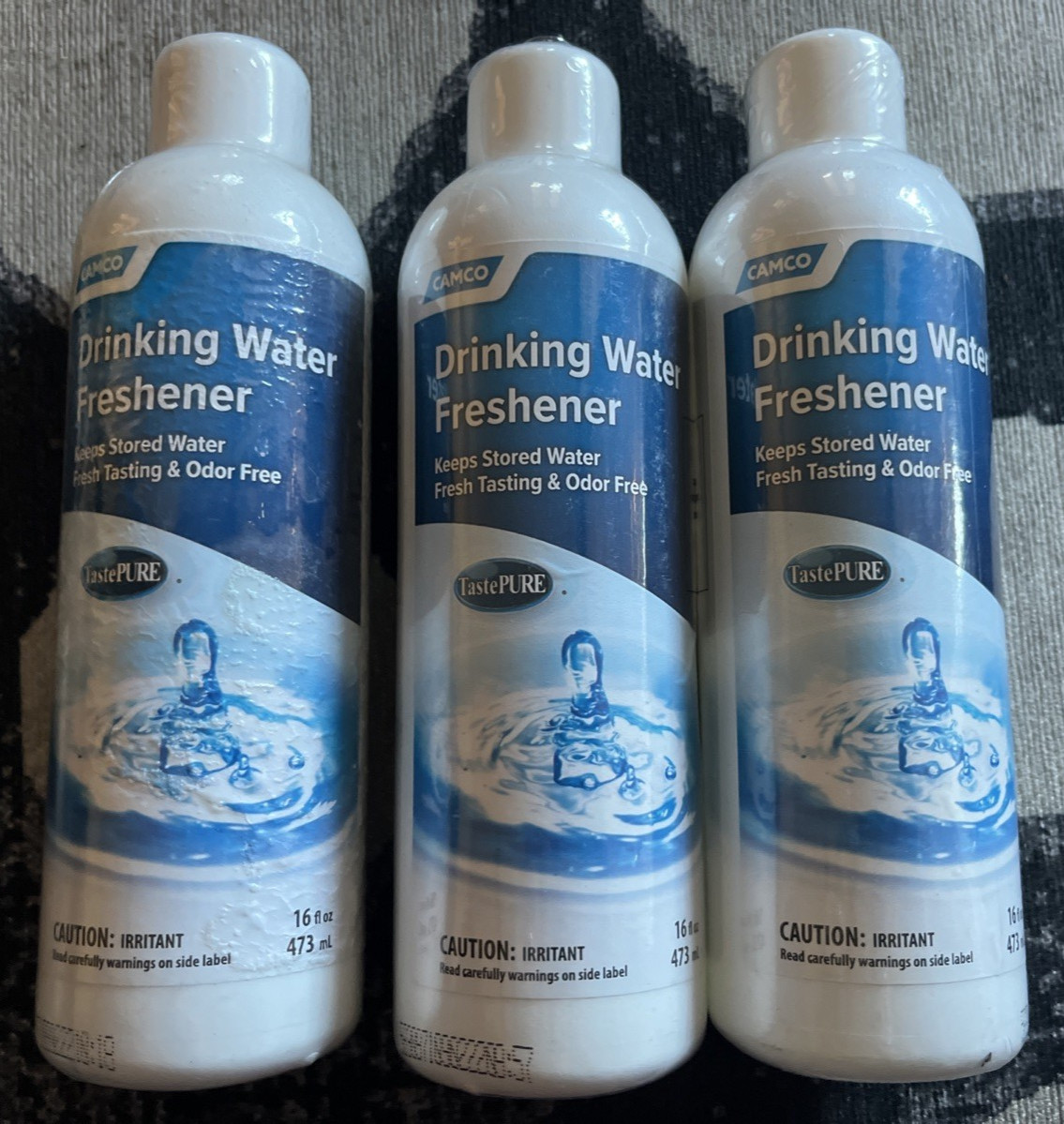 3x RV CAMPER Drinking Water Fresheners 16 oz Camco Keeps Stored Water Odor Free