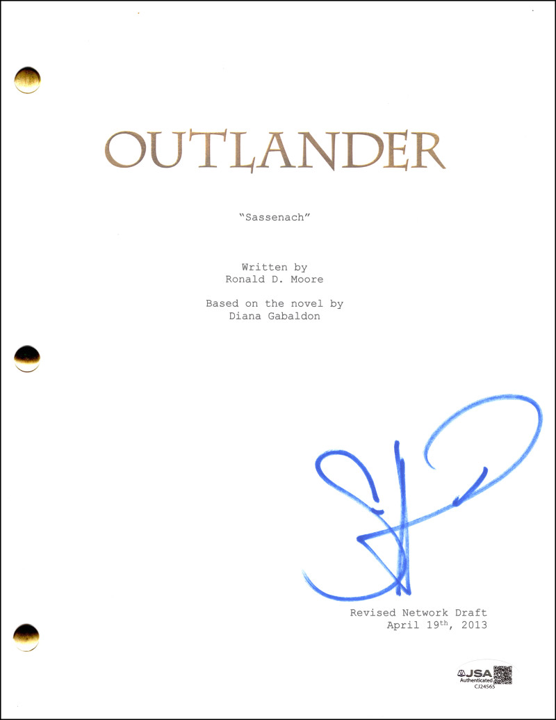 Sam Heughan Signed Autograph Outlander Script Screenplay - Jamie Fraser JSA COA