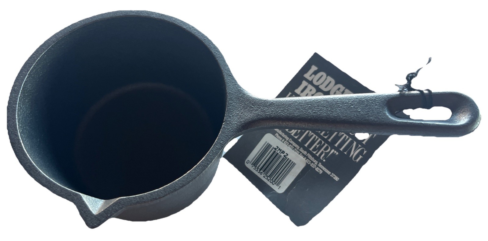 Vintage Lodge Cast Iron Melting Pot 2MP2 with Original Tag – Unseasoned USA Made