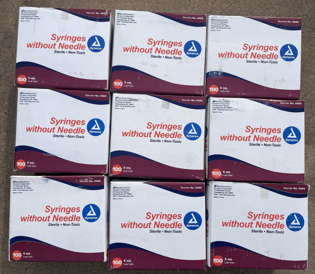 9 Boxes of 100 Dynarex Syringes 6990 For Training READ