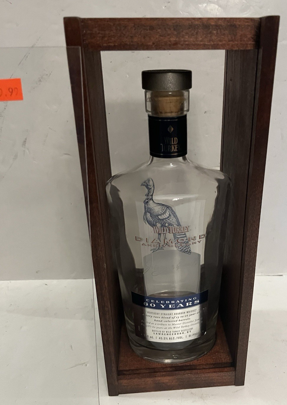 Wild Turkey Diamond Anniversary – Rare Collectible bottle in Wooden Display Box
