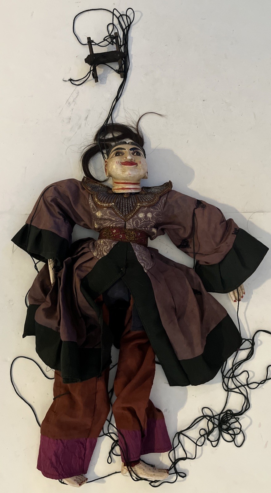 Wayang Golek Puppets Indonesian Balinese Wooden Hand Puppet Art Carved Large 24