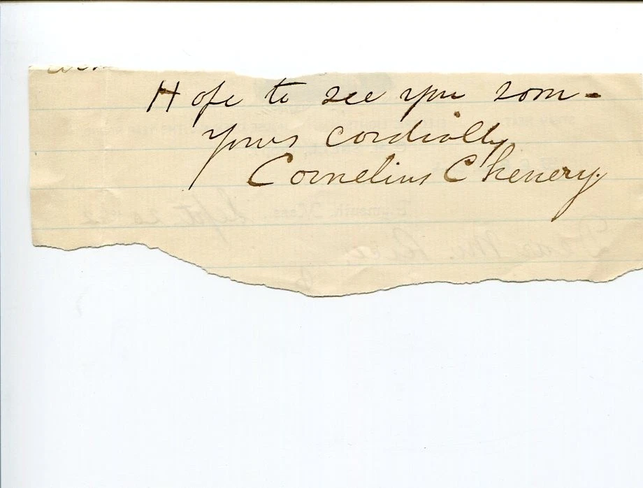 Cornelius Chenery Boston Harvard Photographer & Choir Master Signed Autograph