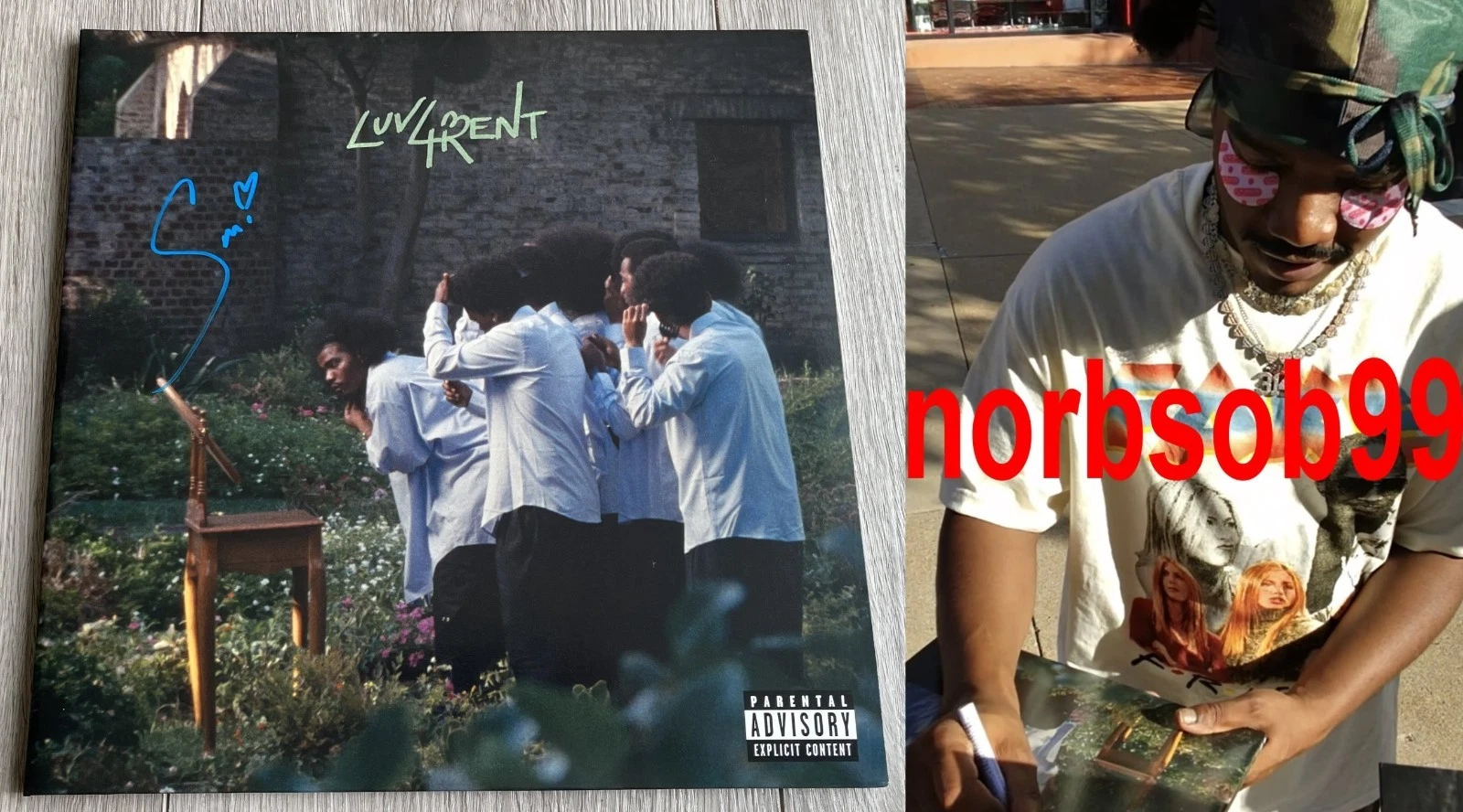 SMINO SIGNED AUTOGRAPH LUV 4 RENT VINYL ALBUM LP w/EXACT PROOF & BECKETT COA
