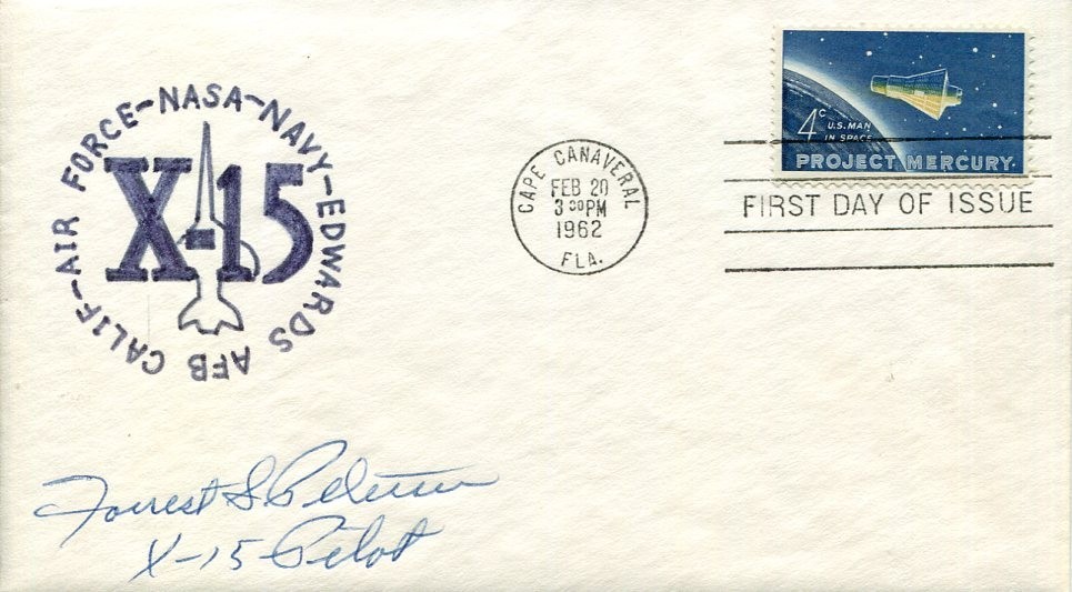 Admiral Forrest S. Petersen NASA Test Pilot X-15 Navy Signed Autograph FDC