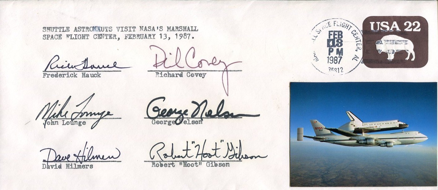 Frederick Hauck John Lounge David Hilmer Hoot Gibson +2 NASA Signed Autograph