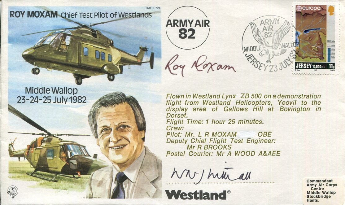 Leonard Roy Moxham RAF Test Pilot Westland Genera Billy Withall Signed Autograph