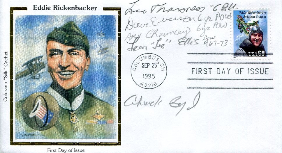 Leo Thorsness Charles Boyd Arv Chauncey +2 MOH POW Vietnam Signed Autograph FDC
