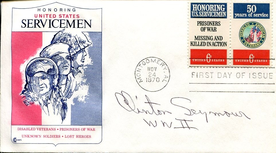 Clinton Seymour US Army Calvary WWII POW Bataan Death March Signed Autograph FDC