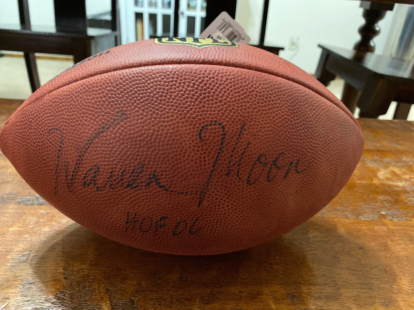 Warren Moon Signed Official Duke NFL Game Football Beckett BAS Coa Oilers