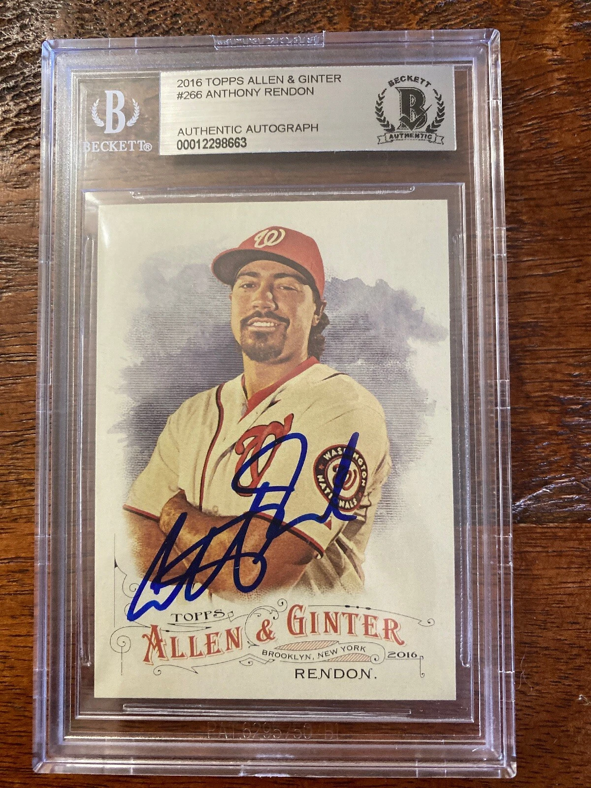 Anthony Rendon Signed Card Beckett BAS Coa Slabbed Encapsulated Nationals Angels