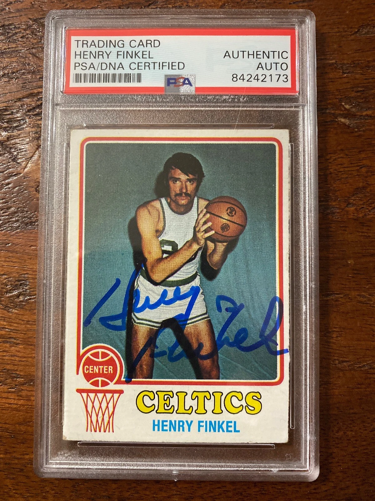 Henry Finkel Signed Card PSA DNA Coa Slabbed Encapsulated Celtics Autographed