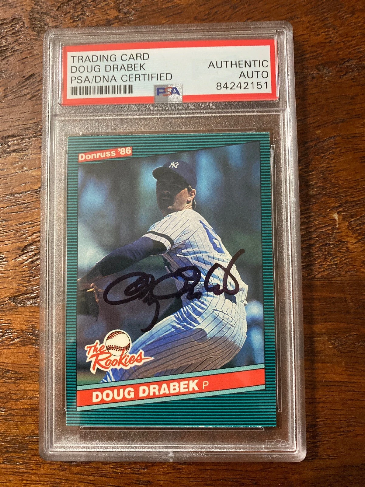 Doug Drabek Signed Rookie Card PSA DNA Coa Slabbed Encapsulated Yankees