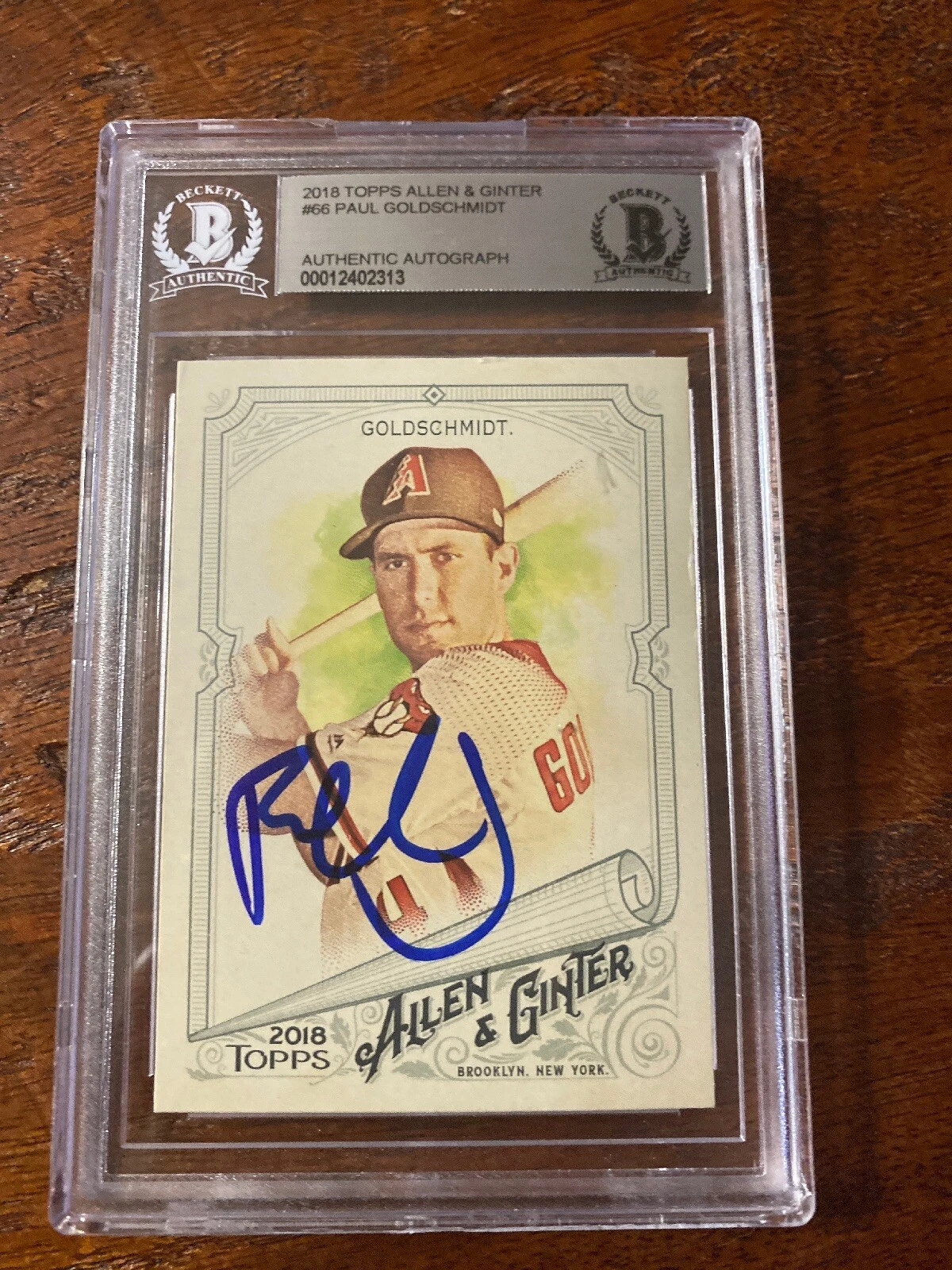 Paul Goldschmidt Signed Allen & Ginter Card Beckett BAS Coa Slabbed Encapsulated