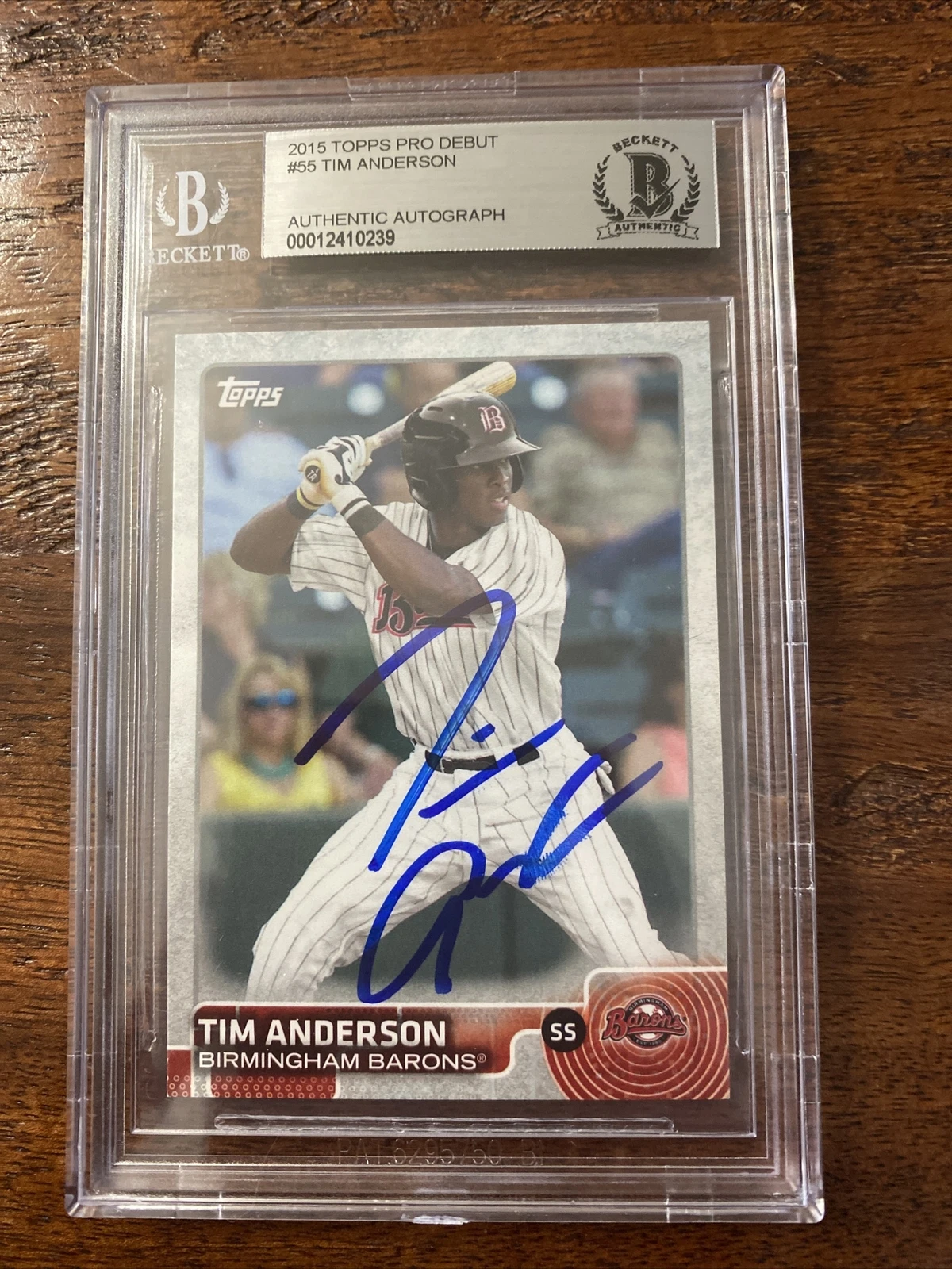 Tim Anderson Signed Card Beckett BAS Coa Slabbed Encapsulated White Sox