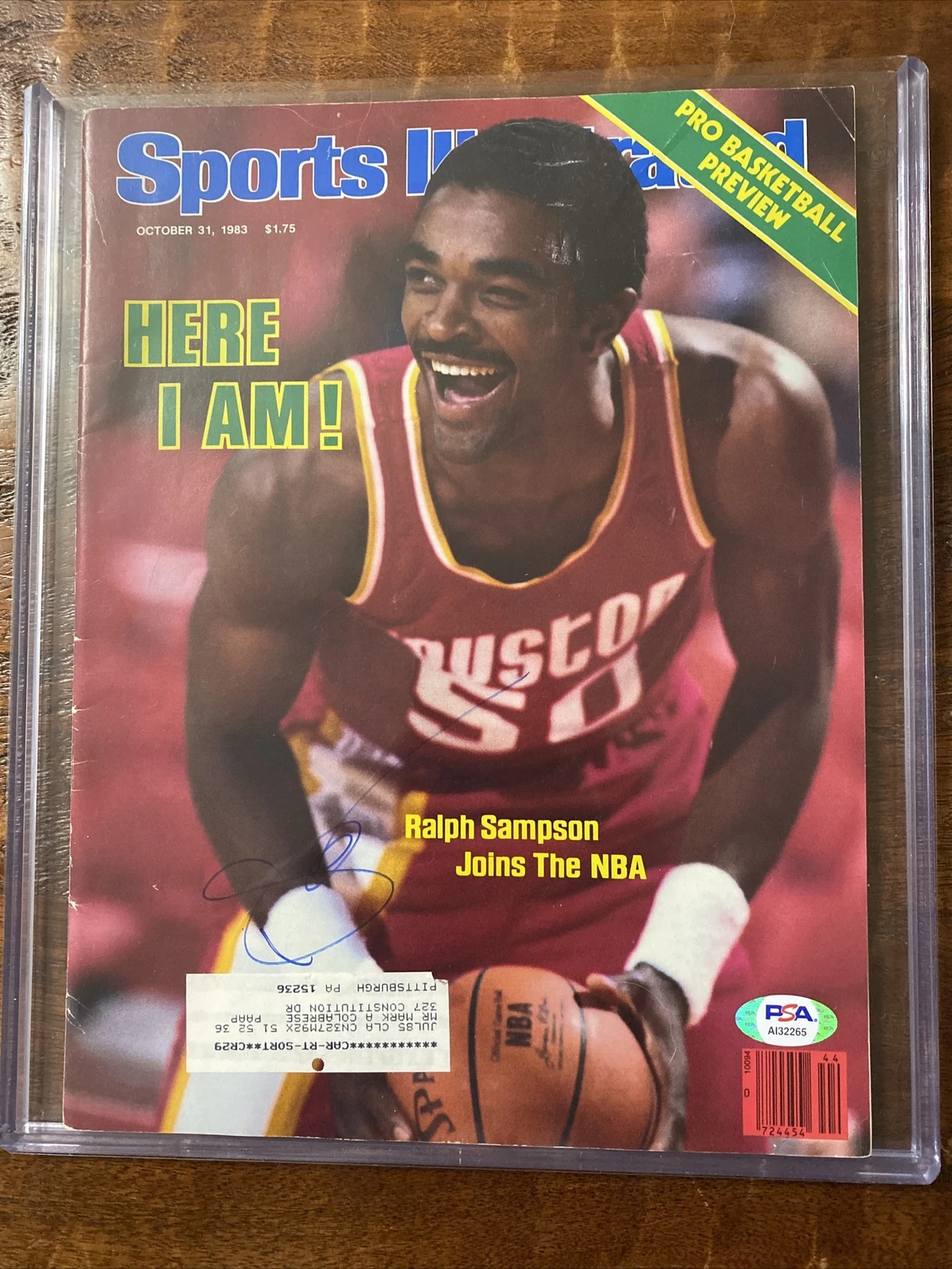 Ralph Sampson Signed Sports Illustrated Psa Dna Coa Autographed Houston Rockets