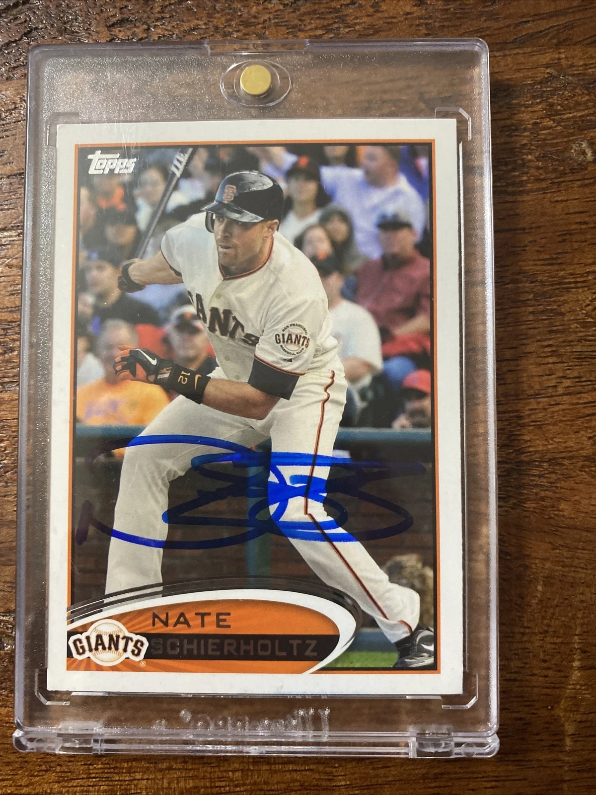 Nate Schierholtz Signed Topps Card Psa Dna Coa San Francisco Giants Autographed
